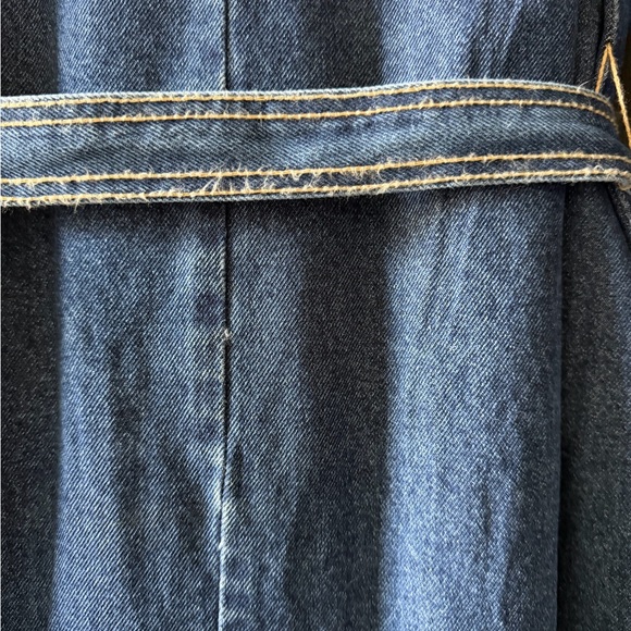 Old Navy Blue Denim Trench Coat with Double Breasted Button Accents - Picture 10 of 14